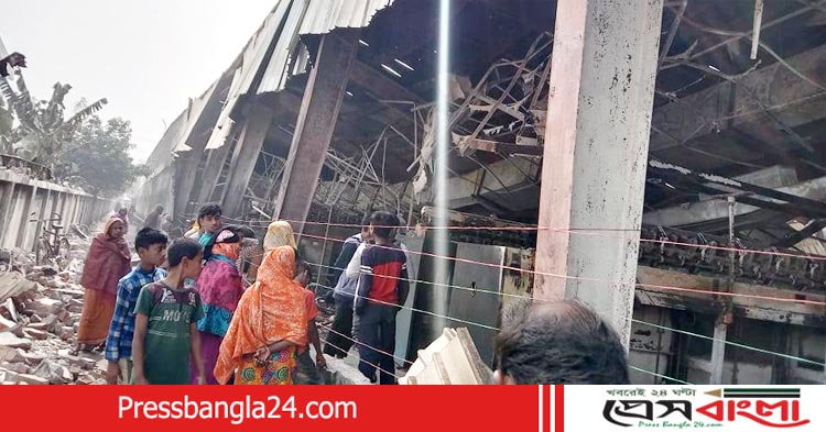 আড়াইহাজারে জাহিন স্পিনিং মিলে অগ্নিকান্ড ১০ কোটি টাকার মাল ভষ্মিভূত