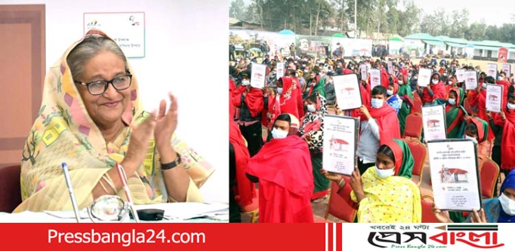 মুজিববর্ষে প্রধানমন্ত্রীর উপহার গৃহহীনদের জন্য ১ লাখ ৭০হাজার ঘর