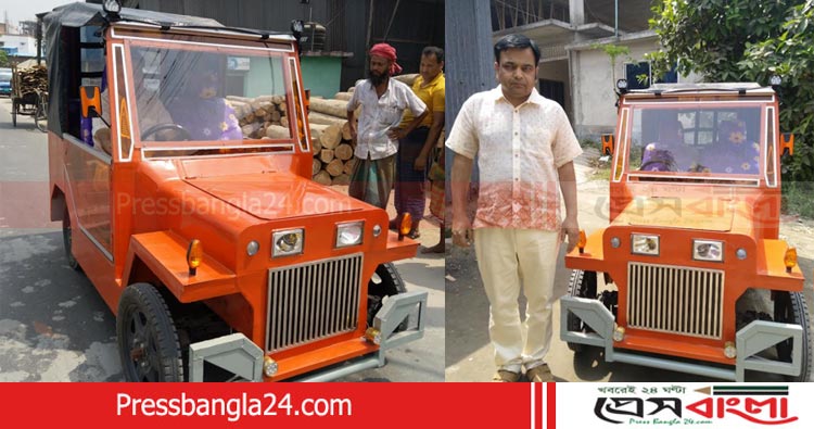সন্তানদের স্কুলে যাতায়াতের জন্য অটো জীপ তৈরী করলেন সিদ্ধিরগঞ্জের আলম