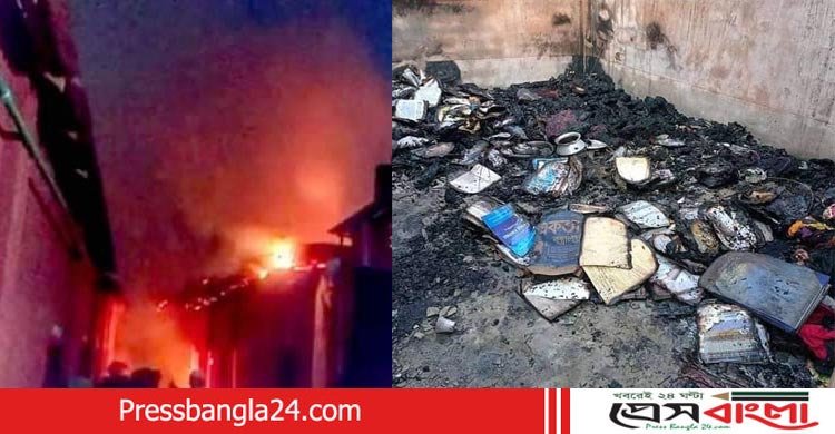 আগুনে পুড়লো ৬টি কক্ষ' হল চালুর দাবিতে আন্দোলনে